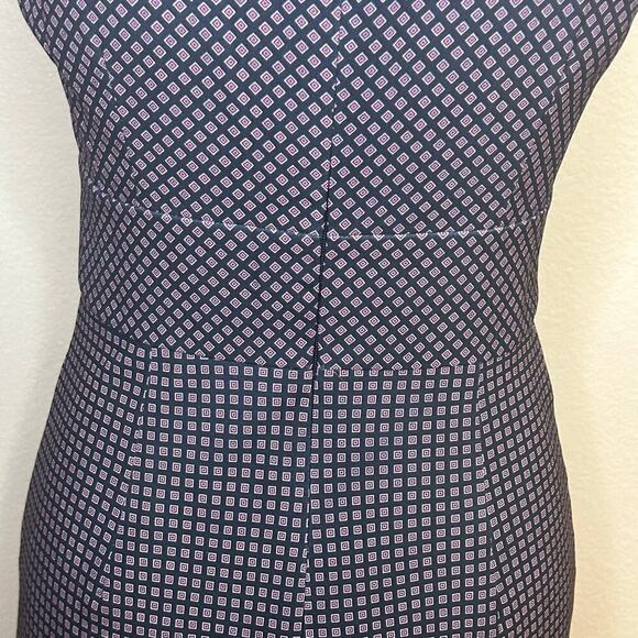 J. Crew 365 women's navy and pink sheath dress lined sleeveless size 0 - Picture 4 of 7